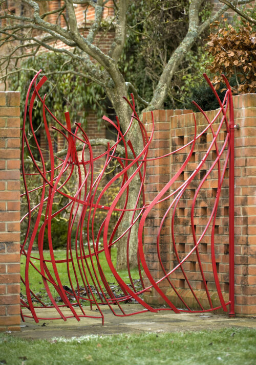 Red Garden Gates by Melissa Cole